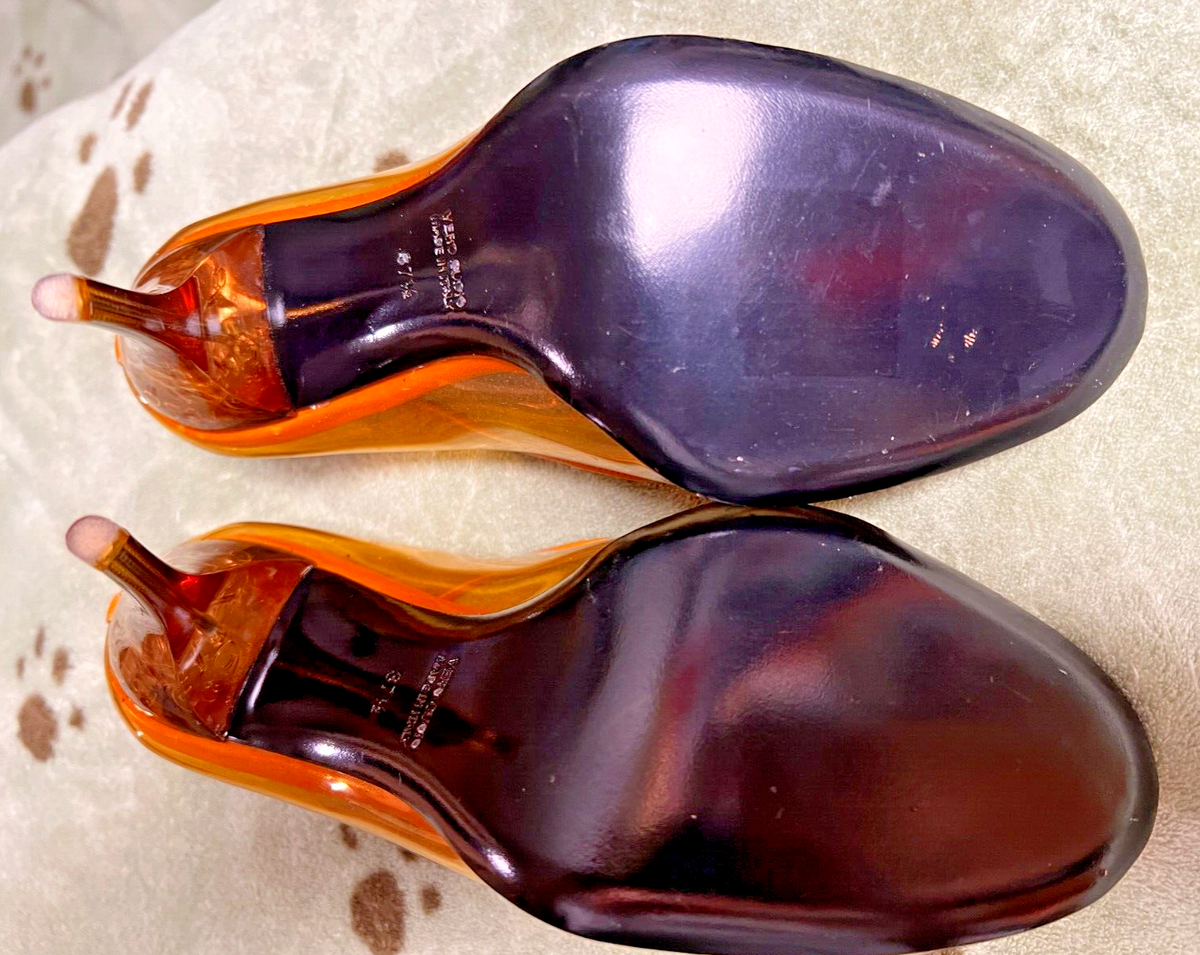 ROCHAS  ロシャス　ヒール Rochas Vintage Transparent Pump Orange Plastic Shoe & Heel