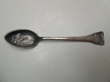 VINTAGE SILVER PLATED BUCHERER WATCHES LUCERNE SOUVENIR TEASPOON EMBOSSED LION