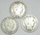1912-P-D-S Barber Half Dollar silver 50 cent Year Mint set of 3 coins Free Ship