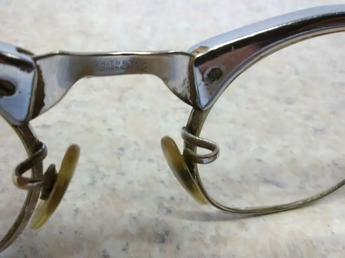 Vintage Women's Shuron Cat Eye 12k GF Aluminum Eyeglasses Frame