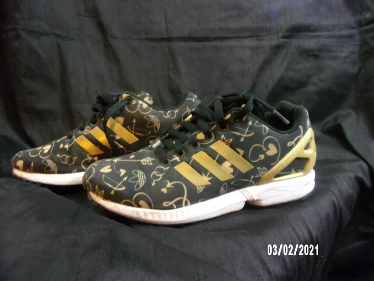 Adidas Torsion ZX Flux BLACK/GOLD Women&#039;s US 8,UK 6.5 Trainers Running Shoes | eBay