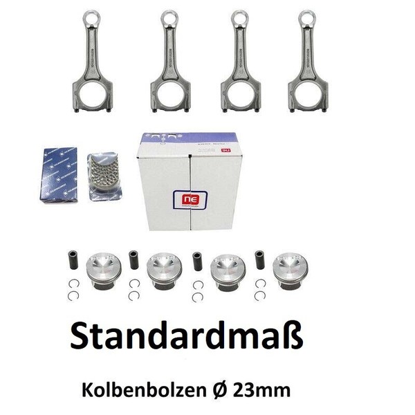 4X Kolben Standardmaß+Pleuel+Lager FüR VW 2.0 Tfsi 130050059900 06H107065DM 06H1-image