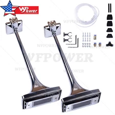 Pair Roof Mount High Tone Air Horn & Base Mount For Peterbilt Kenworth Mack Ford