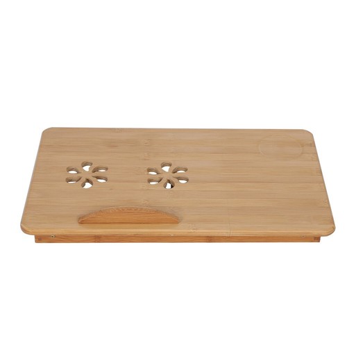 Wooden Bamboo Folding Laptop Tray Table Bed Lap Desk Adjustable Height Foldable - Picture 5 of 7