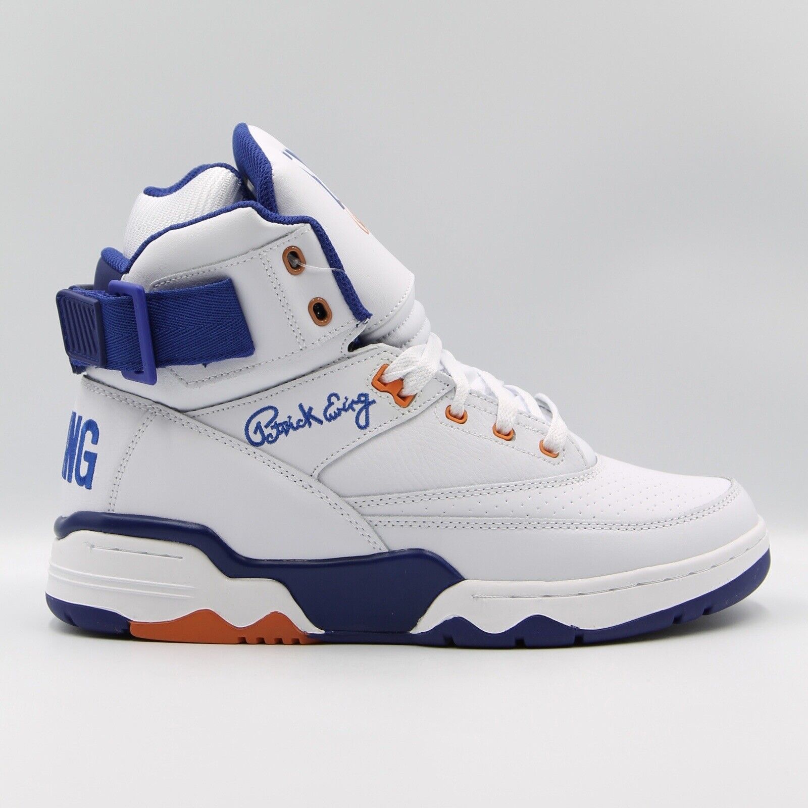 Patrick Ewing 33 Hi Men's Athletic Sneakers Basketball Shoes Knicks White  Orange | eBay