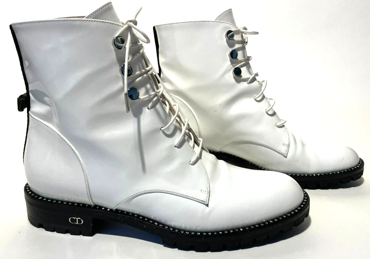 Christian Dior - Rebelle Ankle Boots with Stones - Size 38 - White