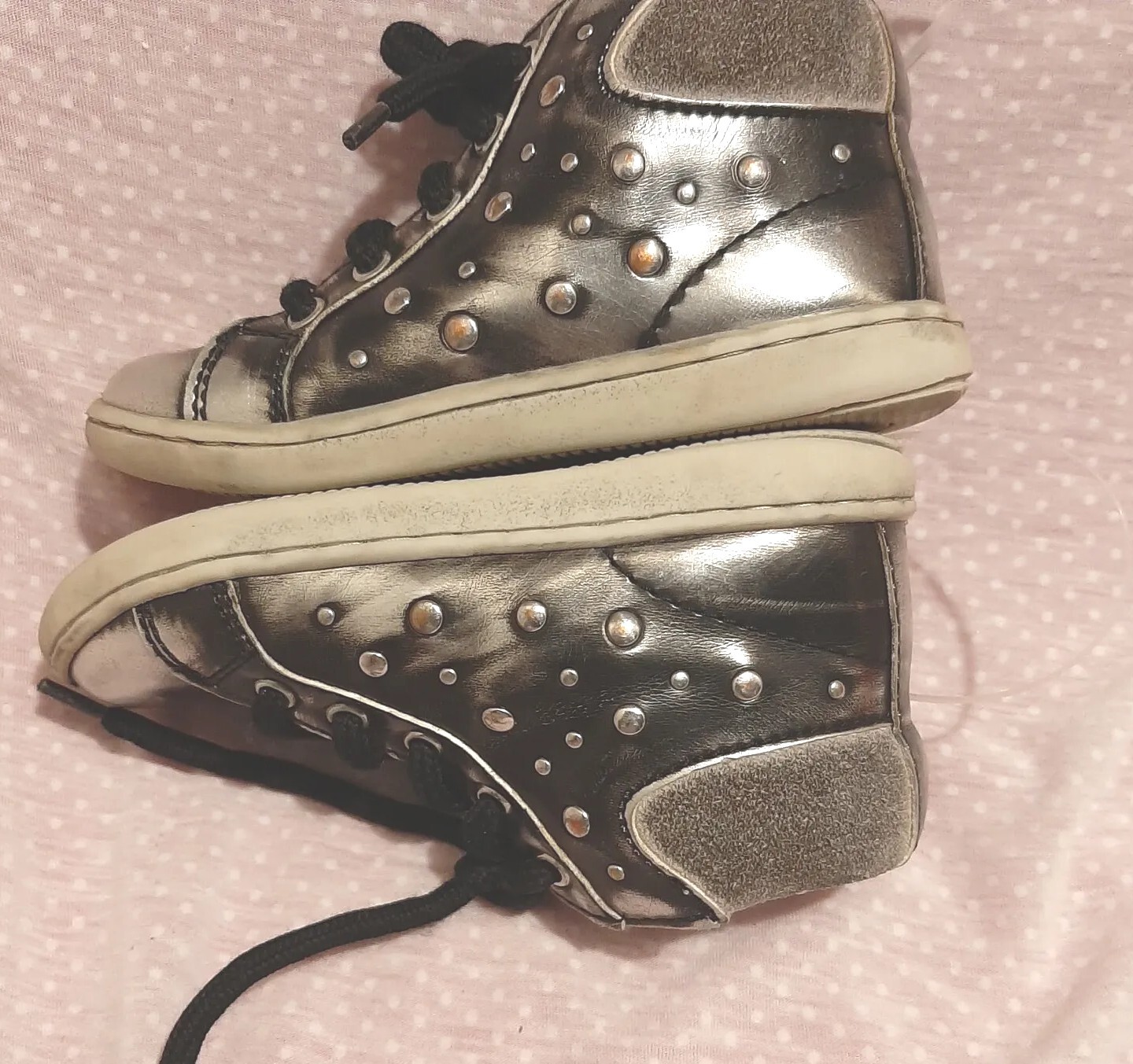 SAOLA Sneakers Primigi Distressed Metallic Silver Ecologiche Taglia 7c Usate