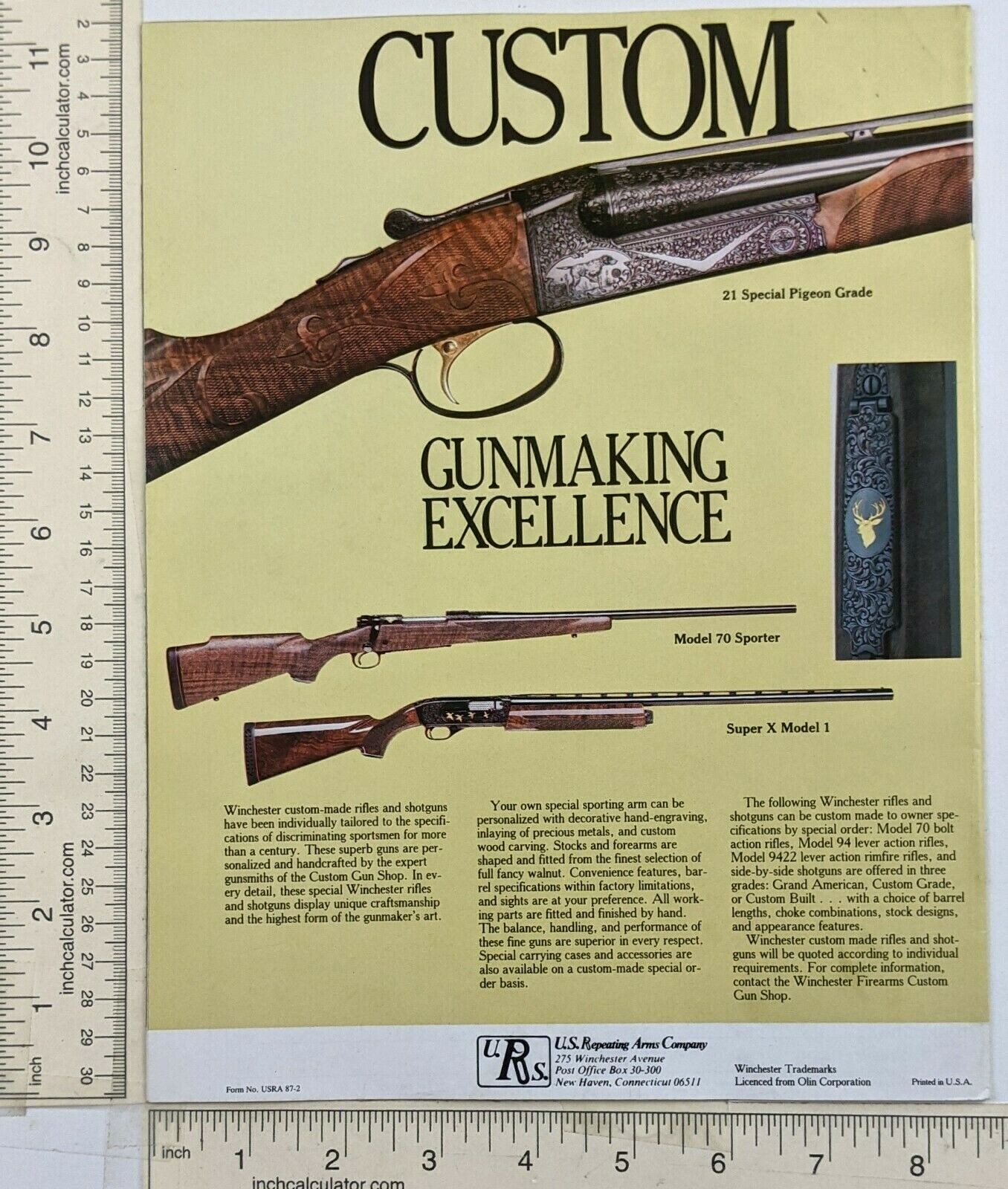 1987 Winchester Guns Rifles Shotguns Catalog Model 70 Special Edition