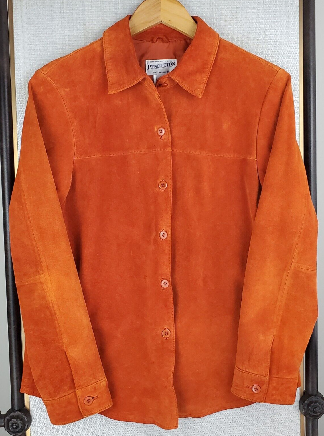 PENDLETON Womens Size Medium 100% Leather Burnt O… - image 10