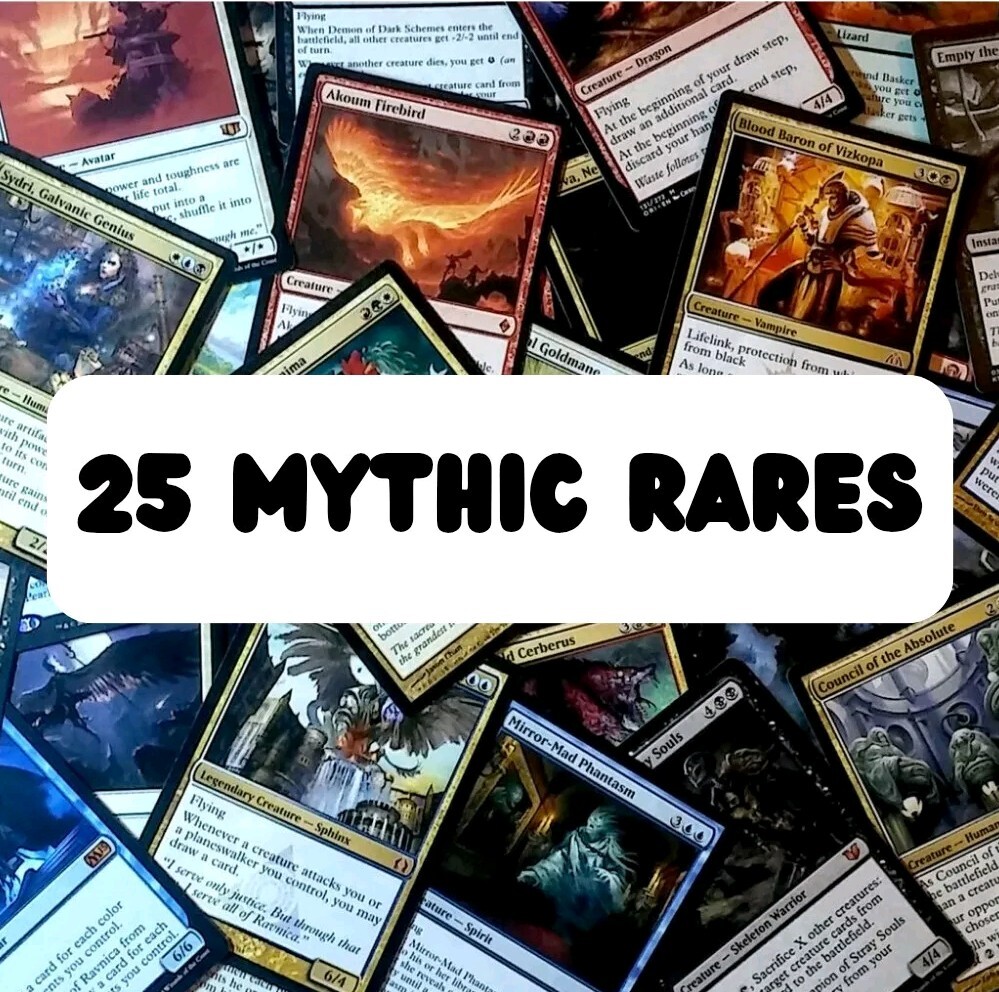 25 MTG Magic: The Gathering All Mythics Collection Lot - Showcase/Foils/Full Art