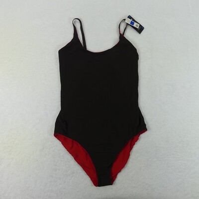 Natori Swimsuit Womens Extra Large Brown Red Reversible One Piece Riviera