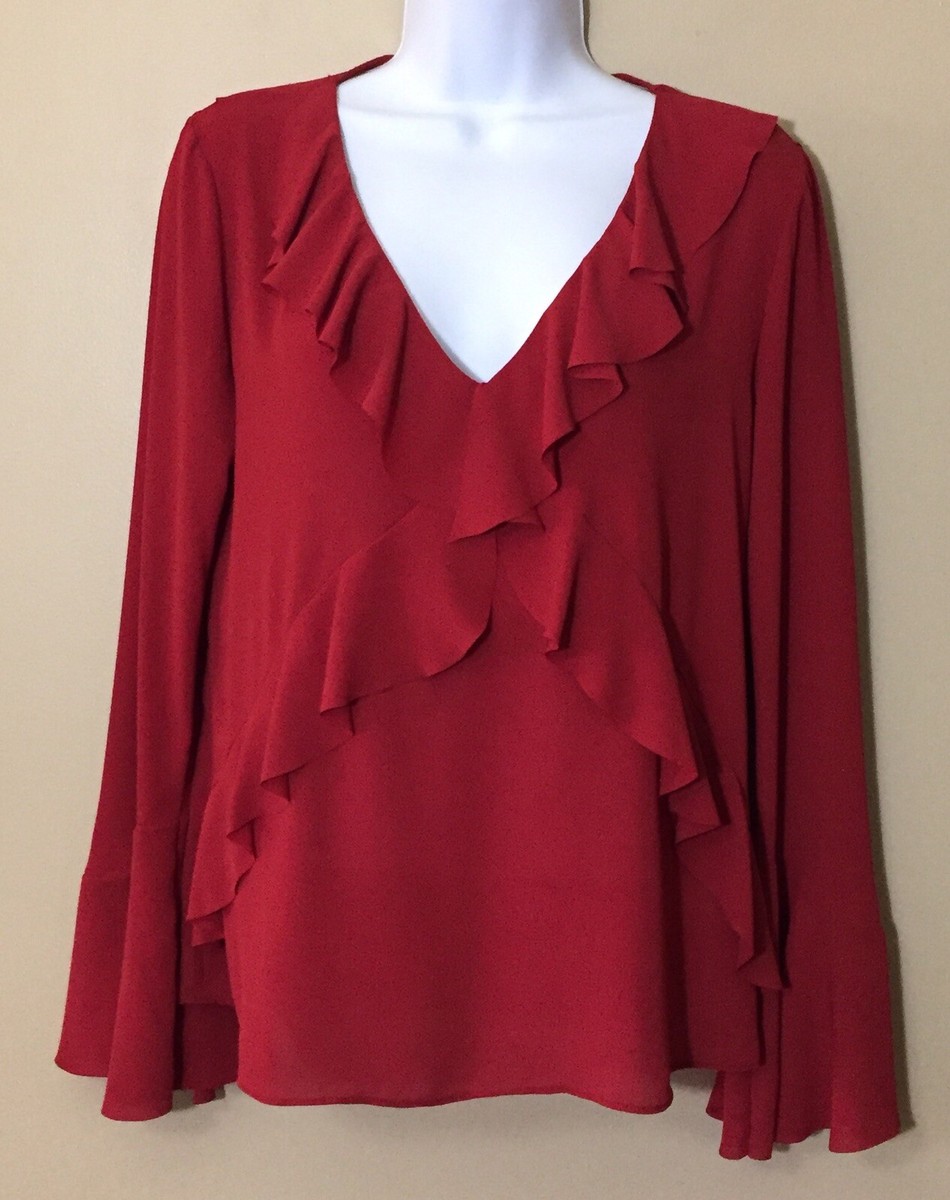 Bailey 44 Nugget Ruffled Georgette S Top Blouse Shirt Small Made