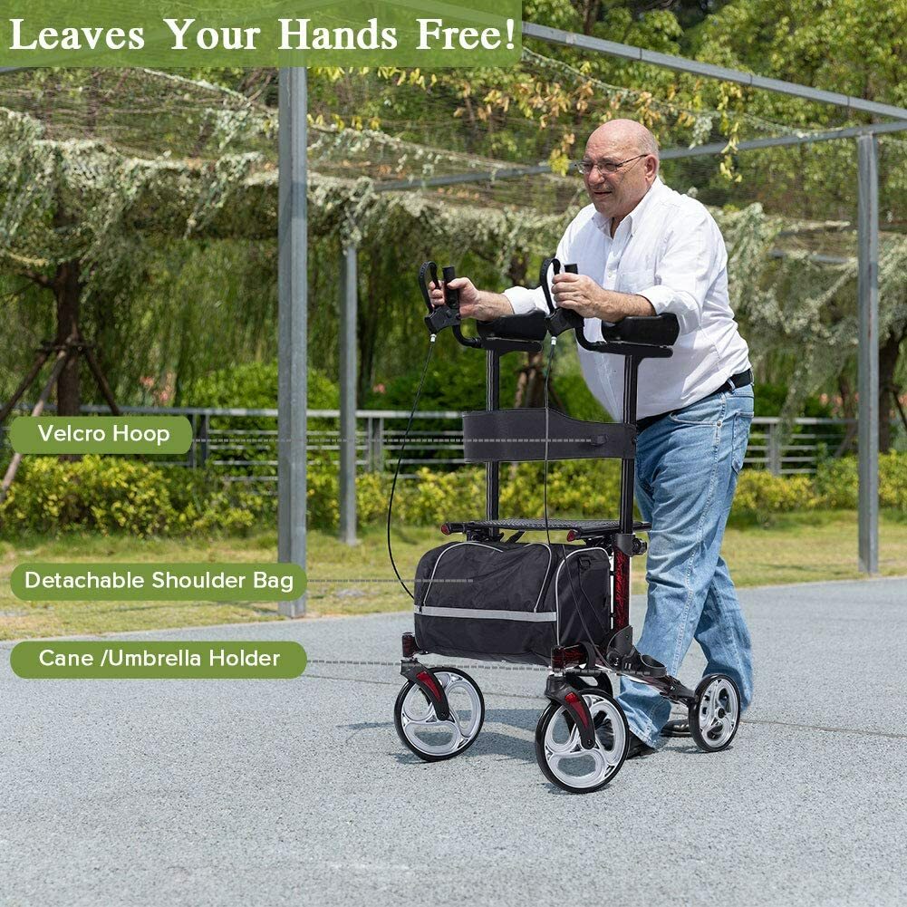 BEYOUR WALKER Upright Rollator Walker Euro Style Stand Up Walking Aid