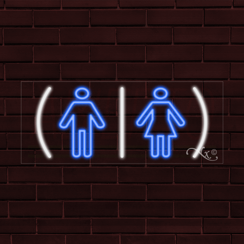 NUEVO LETRERO INTERIOR VENTANA/PARED LED FLEX 30x12X1 pulgadas logotipos de baños 30288 - Imagen 1 de 1