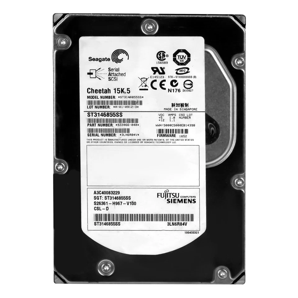 Hard Drive Fujitsu A3C40083229 ST3146855SS 146GB 15K 16MB SAS 3.5'' - Image 3 of 3