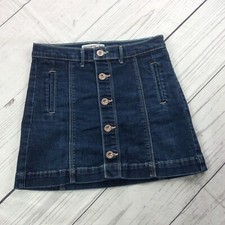 Abercrombie Kids Button Front Denim Skirt Size 11/12 Blue