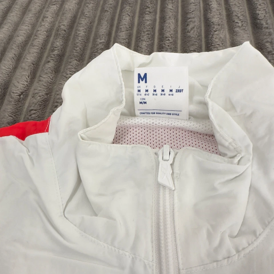 Chaqueta deportiva Reebok Classics para mujer M blanca cremallera completa cortavientos Atleisure Foto 4 de 4