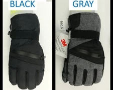 NWT $28 Tek Gear Men's SM/MED Gloves 3M Warm Thinsulate Touch Screen Black, Gray