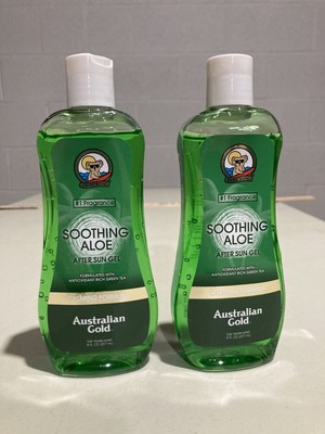     2-Australian Gold Soothing Aloe Vera After Sun Gel. 2-8oz. Bottles