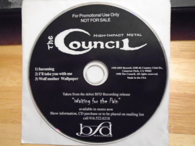 RARE PROMO The Council CD Waiting For the Pain sampler METAL 1998 BFD Records !