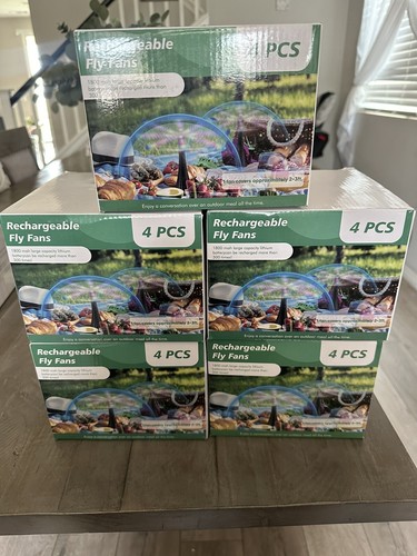 New! Rechargeable Fly Fans 4pcs