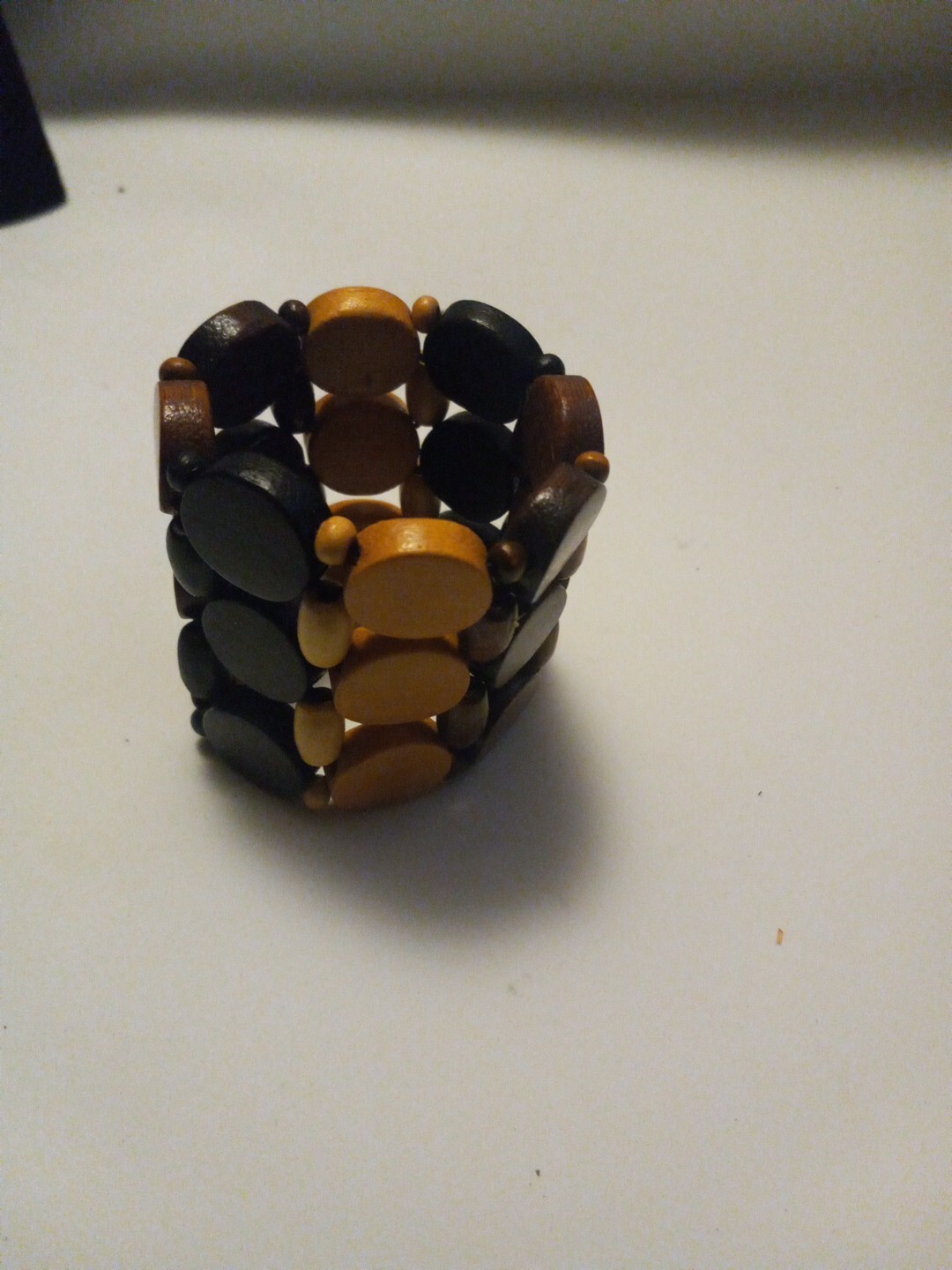 Wooden Stretch Bangle Bracelet for Women - Brown-image