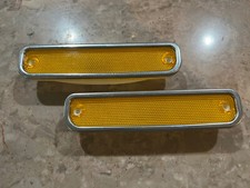 1973-1980 Chevroletgmc Truck Front Amber Side Marker Lights With Trim Lens Pair