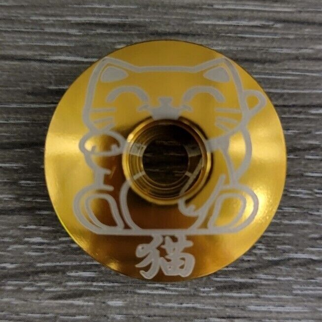 Headset Top Stem Cap 1 1/8" Gold Maneki-neko