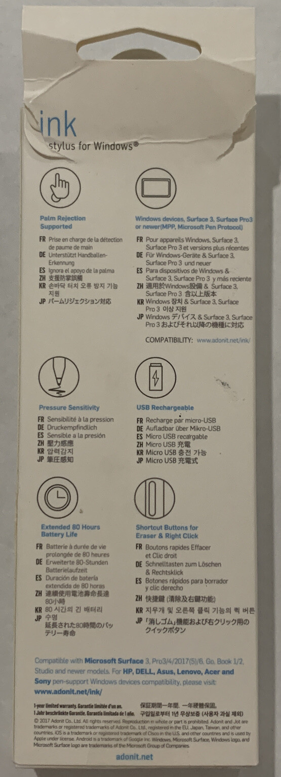 Adonit Ink Microsoft Fine Point Stylus Midnight Blue Pressure Sensitivity Py For Sale Online Ebay