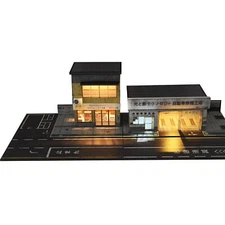1:64 Diorama Car Parking Lot Model City Convenience Store Scene Building Model