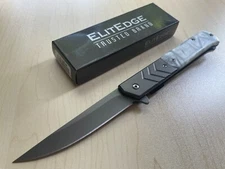 ElitEdge 9" Military Pearl Inlay Handle Tactical Spring Assisted Pocket Knife