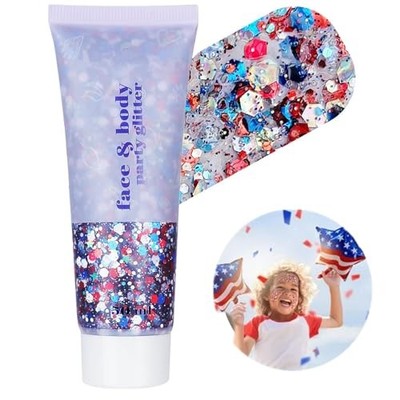 4th of July Body Glitter Red White Blue Holographic
