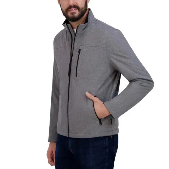 Kenneth Cole Men's Softshell Jacket Sherpa Lined Midweight Stretch Coat MEDIUM