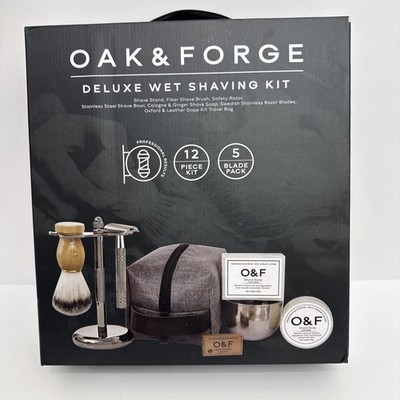 Oak & Forge Deluxe Wet Shaving Kit, Shave, Soap, Cologne with 5
