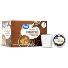 Hazelnut Cappuccino Mix, Single Serve Medium Roast Coffee Pods, 12 Ct
