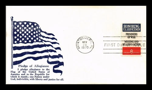 DR JIM STAMPS US COVER SERVICEMEN POW MIA FDC SCOTT 1422 PLEDGE OF ALLEGIANCE
