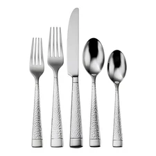 Oneida Sambre 65-Piece Dishwasher Safe Flatware Set, Service for 12, Silver