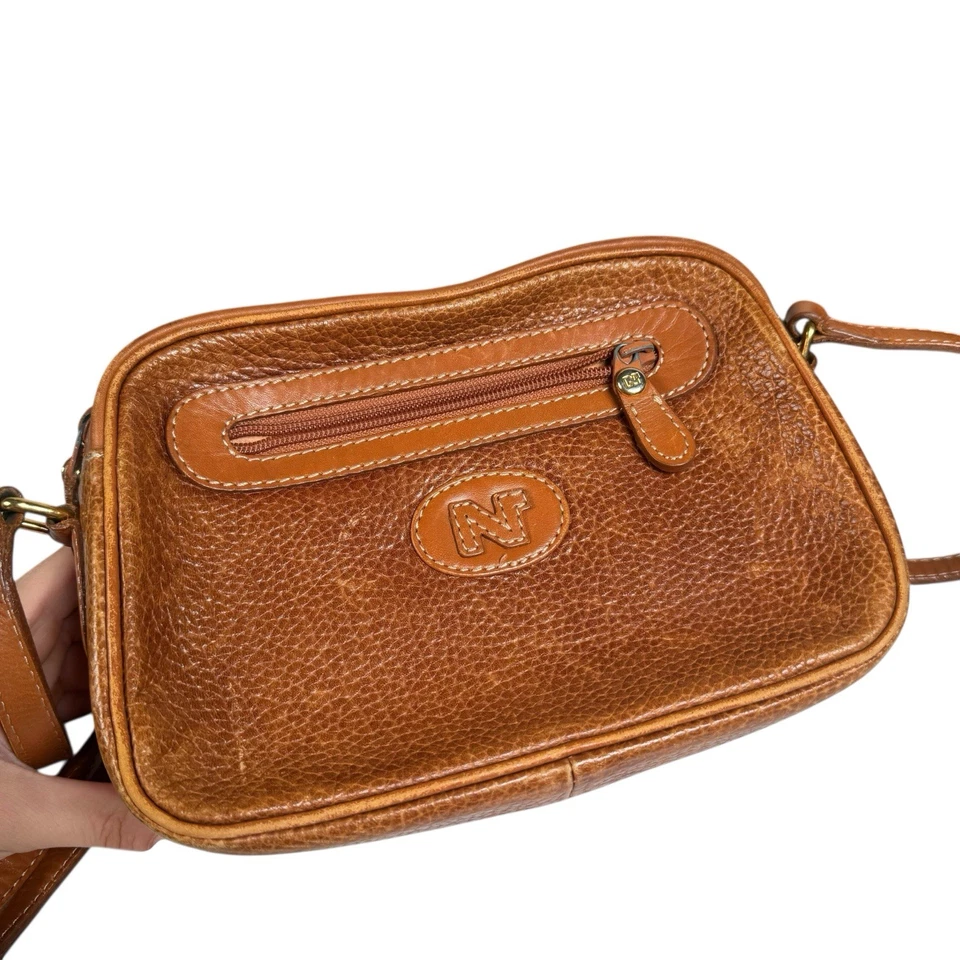 Bandolera NINA RICCI Vintage Cuero Marrón con Correa Desmontable Foto 3 de 4