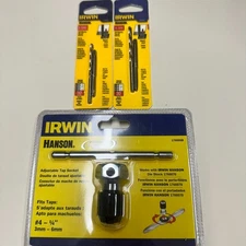 Multi piece IRWIN Hanson 1766068 Pts T-Handle Tap Wrench. Two sets of tap & die