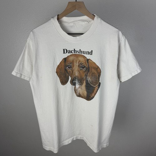 Vintage 90’s Dachshund Dog Nature Outdoor Single Stitch T Shirt
