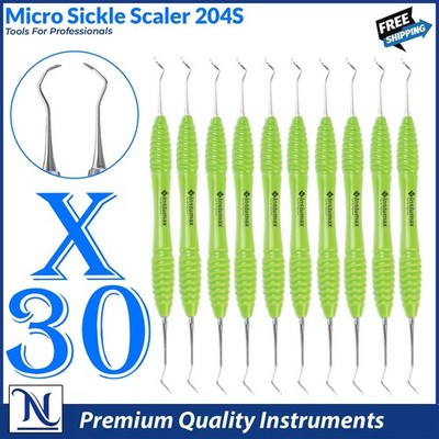 Dental Sickle Scaler 204S Hygiene Posterior Sickle Scaler Silicone Handle
