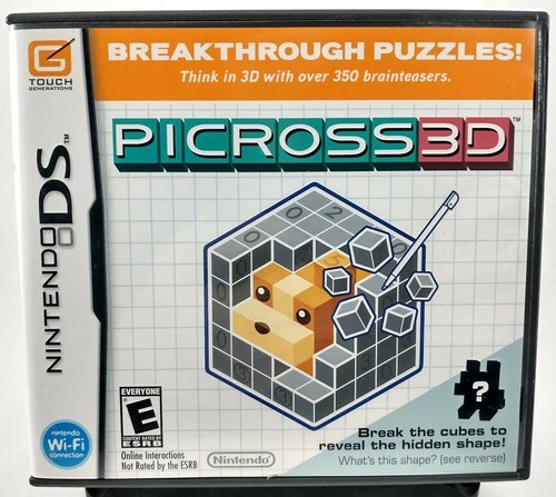 Picross 3D Nintendo DS Complete in Box - Great Condition!