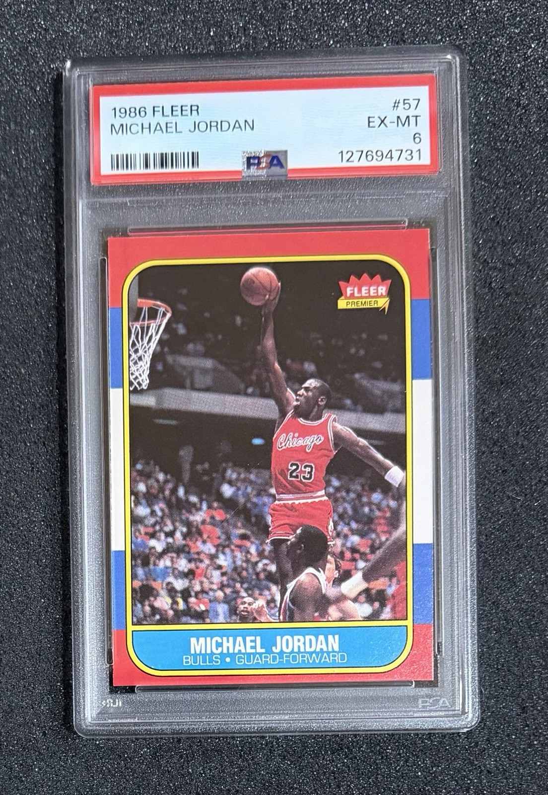 1986 Fleer Basketball- #57 Michael Jordan - PSA 6 (Fresh Grade)