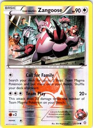 Team Magma's Zangoose 22/34 Double Crisis Reverse Holo