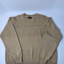 Woolrich Vintage Knit Deer Graphic Sweater, Tan, Men's Size L
