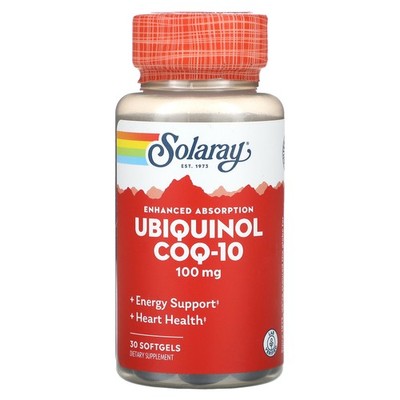 2 X Solaray, Ubiquinol CoQ10, Enhanced Absorption, 100 mg, 30 Softgels