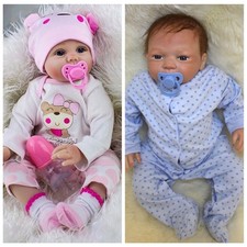 22" Realistic Reborn Baby Dolls Girl Boy Vinyl Silicone Newborn Doll Handmade