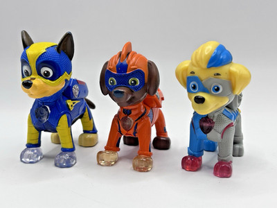 Paw Patrol Mighty Pups Super Paws Light Up Figures Lot of 3 - Needs Batteries