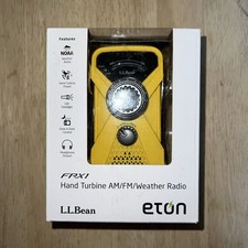 LL Bean Eton FRX1 Hand Turbine AM FM Weather Radio LED Flashlight Hand Crank 