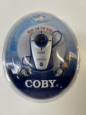 New Coby Mini AM/FM Radio Red CX-71 W/ Headphones Sealed